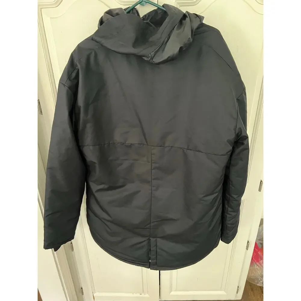 Adidas Sporting Blue Valley Hooded Soccer Parka Jacket Black Men’s M Coat